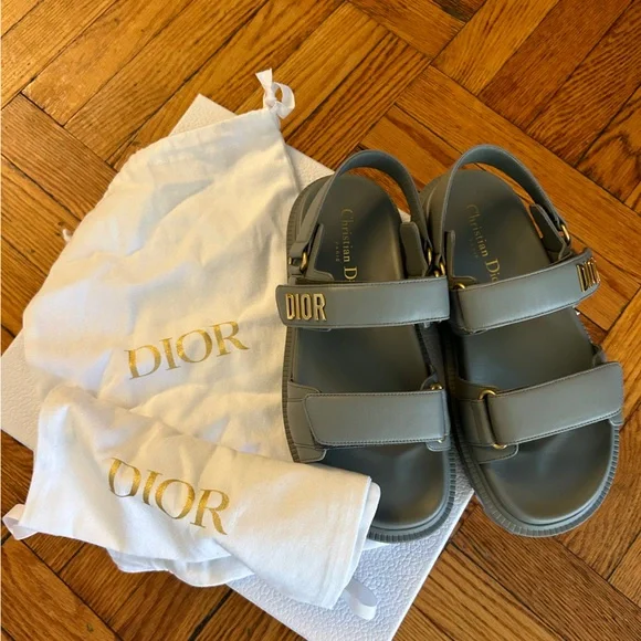 Dior | Shoes | Dior Dioract Sandals In Grey Stone 365 Worn Twice